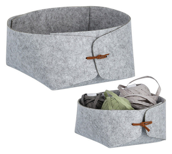 ZELLER Aufbewahrungskorb hellgrau 13.5x13.5x7.5 cm in Hellgrau, Grau präsentiert im Onlineshop von KAQTU Design AG. Aufbewahrungsboxen ist von ZELLER PRESENT