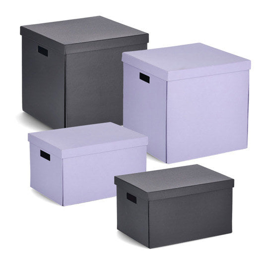 ZELLER Aufbewahrungsbox mit Deckel Karton schwarz 25x35x20 cm in Schwarz präsentiert im Onlineshop von KAQTU Design AG. Aufbewahrungsboxen ist von ZELLER PRESENT