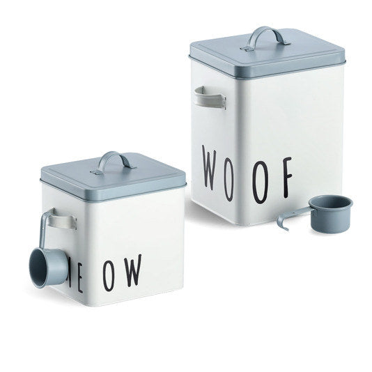 ZELLER Vorratsdose mit Löffel Woof in Weiss, Hellblau, Blau präsentiert im Onlineshop von KAQTU Design AG. Vorratsbehälter ist von ZELLER PRESENT