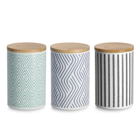 ZELLER Vorratsdose mit Bambusdeckel weiss mint 1 l in Weiss, Mint, Grün präsentiert im Onlineshop von KAQTU Design AG. Vorratsbehälter ist von ZELLER PRESENT