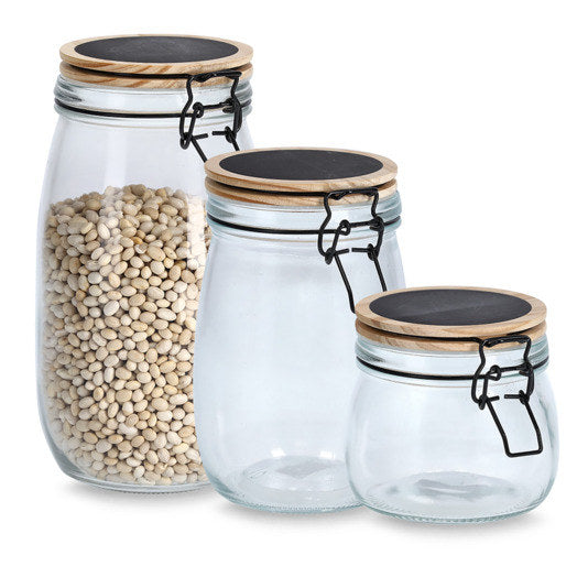 ZELLER Vorratsglas mit Deckel Bügelverschluss 1500 ml in Transparent, Natur, Braun, Schwarz präsentiert im Onlineshop von KAQTU Design AG. Vorratsbehälter ist von ZELLER PRESENT