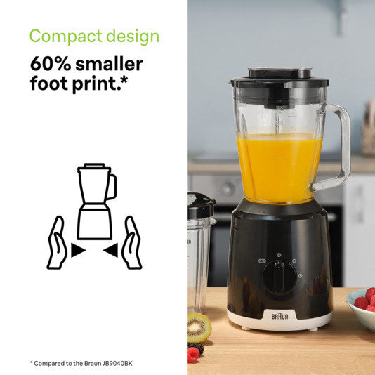 BRAUN Standmixer PowerBlend 1 in Schwarz, Transparent präsentiert im Onlineshop von KAQTU Design AG. Blender ist von BRAUN