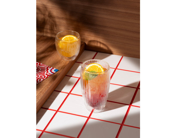 BODUM Trinkglas Pavina doppelwandig geriffelt 2 Stück 0.2 l in Transparent präsentiert im Onlineshop von KAQTU Design AG. Kaffeetassen ist von BODUM