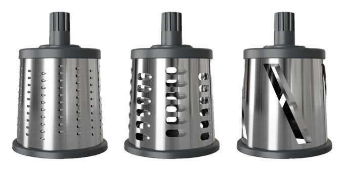 Trommelreibe Gourmet mit 3 Trommeln in Grau präsentiert im Onlineshop von KAQTU Design AG. Reiben + Raffeln ist von ZYLISS