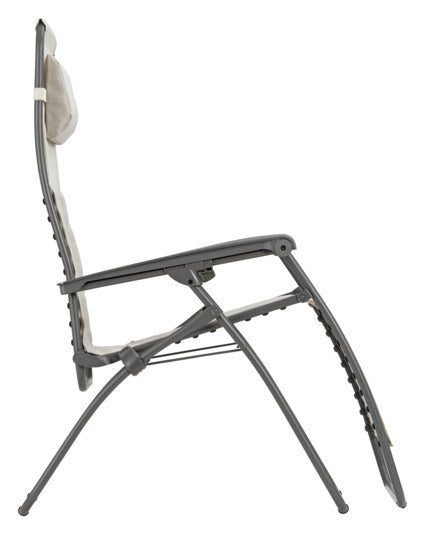LAFUMA Relaxsessel Relax 601 seigle II mit Gestell in Titane, Bezug aus Batyline Gewebe in Braun-Grau, stufenlos verstellbarer Liegestuhl für den Outdoor-Bereich
