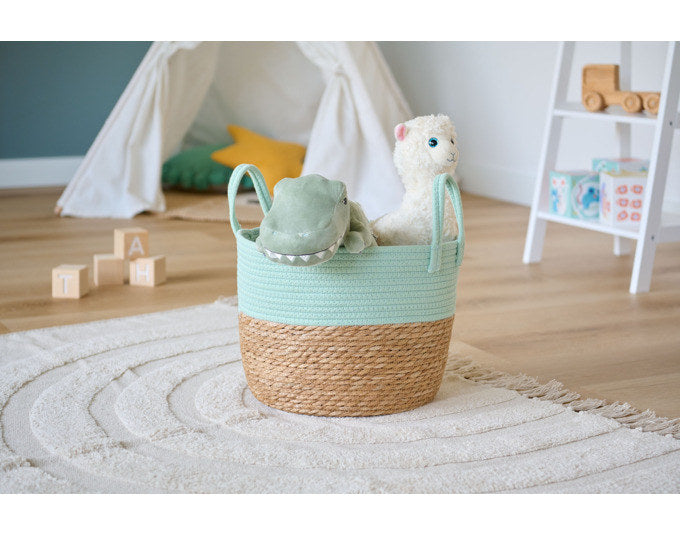 ZELLER Aufbewahrungskorb natur mint ø 33x26 cm in Natur, Braun, Mint, Grün präsentiert im Onlineshop von KAQTU Design AG. Aufbewährungskörbe ist von ZELLER PRESENT