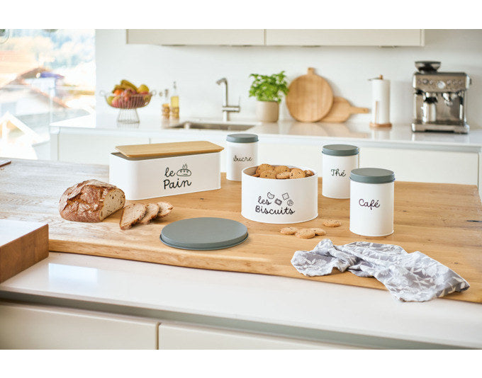 ZELLER Brotkasten Le Pain mit Bambusdeckel weiss 33x18.5x12 cm in Weiss, Natur, Braun präsentiert im Onlineshop von KAQTU Design AG. Brotkorb ist von ZELLER PRESENT