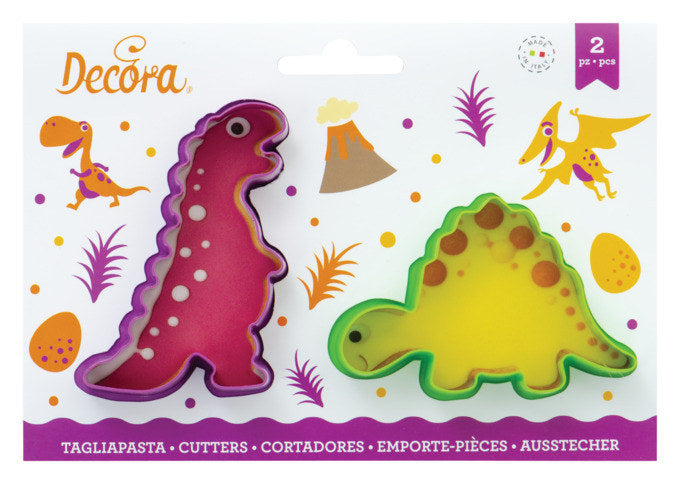 DECORA Ausstecher 2er Jurassic auf Karte in Violett, Grün präsentiert im Onlineshop von KAQTU Design AG. Ausstecher ist von DECORA