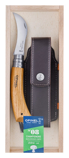 OPINEL Pilzmesser Nr. 8 Eichenholzgriff mit Etui in Holzbox 8 cm in Silber, Natur, Braun präsentiert im Onlineshop von KAQTU Design AG. Küchenmesser ist von OPINEL