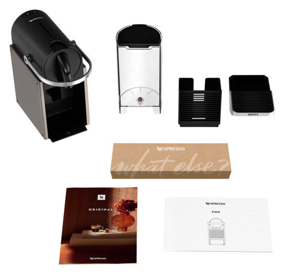 KRUPS Nespresso Kaffeemaschine Pixie titan in Titan präsentiert im Onlineshop von KAQTU Design AG. Kaffeemaschine ist von KRUPS