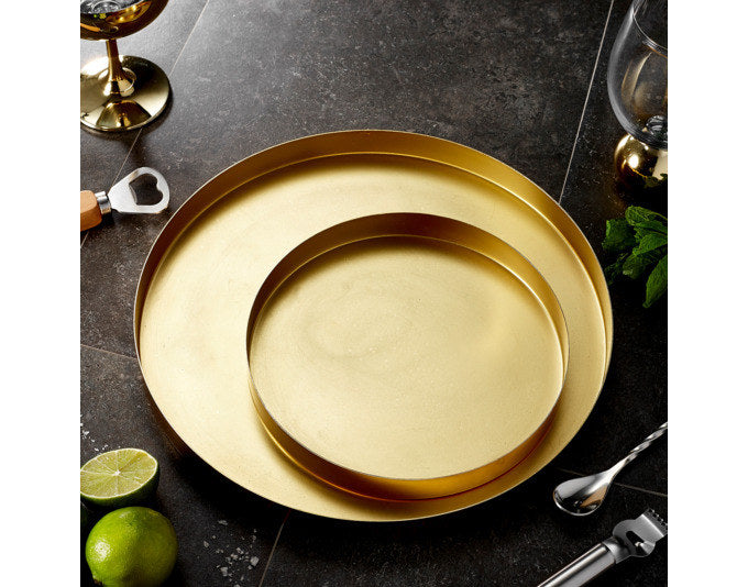 TEMPA Serviertablett 2er Set Aurora gold ø 30/20 cm in Gold präsentiert im Onlineshop von KAQTU Design AG. Tablett ist von TEMPA