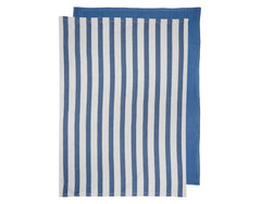 <tc>LADELLE</tc> torchon Raya Coton Bambou bleu 50x70 cm 2 pièces.