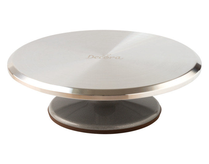 DECORA Tortenplatte Aluminium drehbar rutschfest ø 31x9.5 cm in Silber präsentiert im Onlineshop von KAQTU Design AG. Tortenplatte ist von DECORA