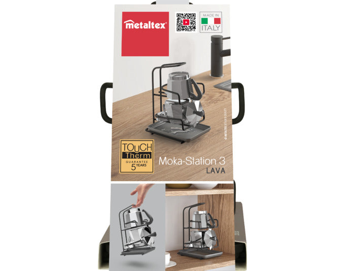 METALTEX Abtropfgestell Moka-Station 3 Lava schwarz 16x12x20 cm in  präsentiert im Onlineshop von KAQTU Design AG. Abwasch ist von METALTEX