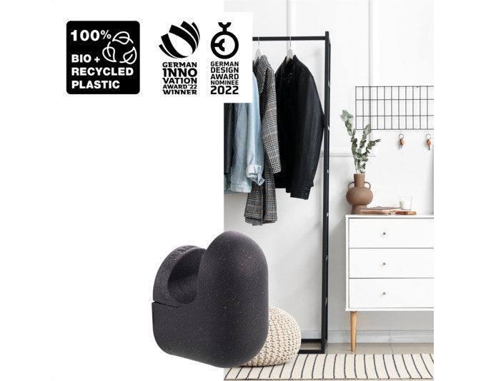 WAGNER Wandhaken Pill Klein schwarz Inkl. Schrauben+Dübel in  präsentiert im Onlineshop von KAQTU Design AG. Kleiderhaken ist von WAGNER