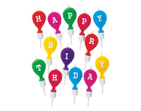 STÄDTER Candles "Happy Birthday" 2x5 cm, 13-piece set, assorted colors, with holder