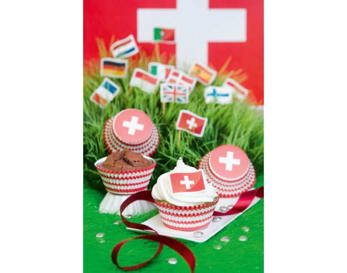 STÄDTER Papierbackförmchen Maxi Schweiz ø 5/7x3.5 cm 50er in Bunt präsentiert im Onlineshop von KAQTU Design AG. Backformen ist von STÄDTER