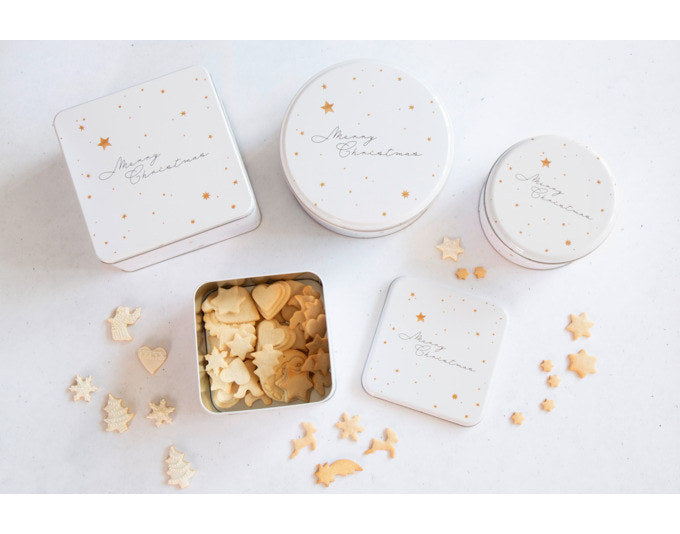 STÄDTER Gebäckdose Merry Christmas ø 16.5x8 cm weiss rund in Weiss präsentiert im Onlineshop von KAQTU Design AG. Aufbewahrungsdose ist von STÄDTER
