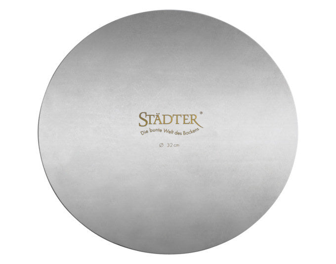 STÄDTER Tortenunterlage ø 32 cm rund Edelstahl in Silber präsentiert im Onlineshop von KAQTU Design AG. Tortenplatte ist von STÄDTER