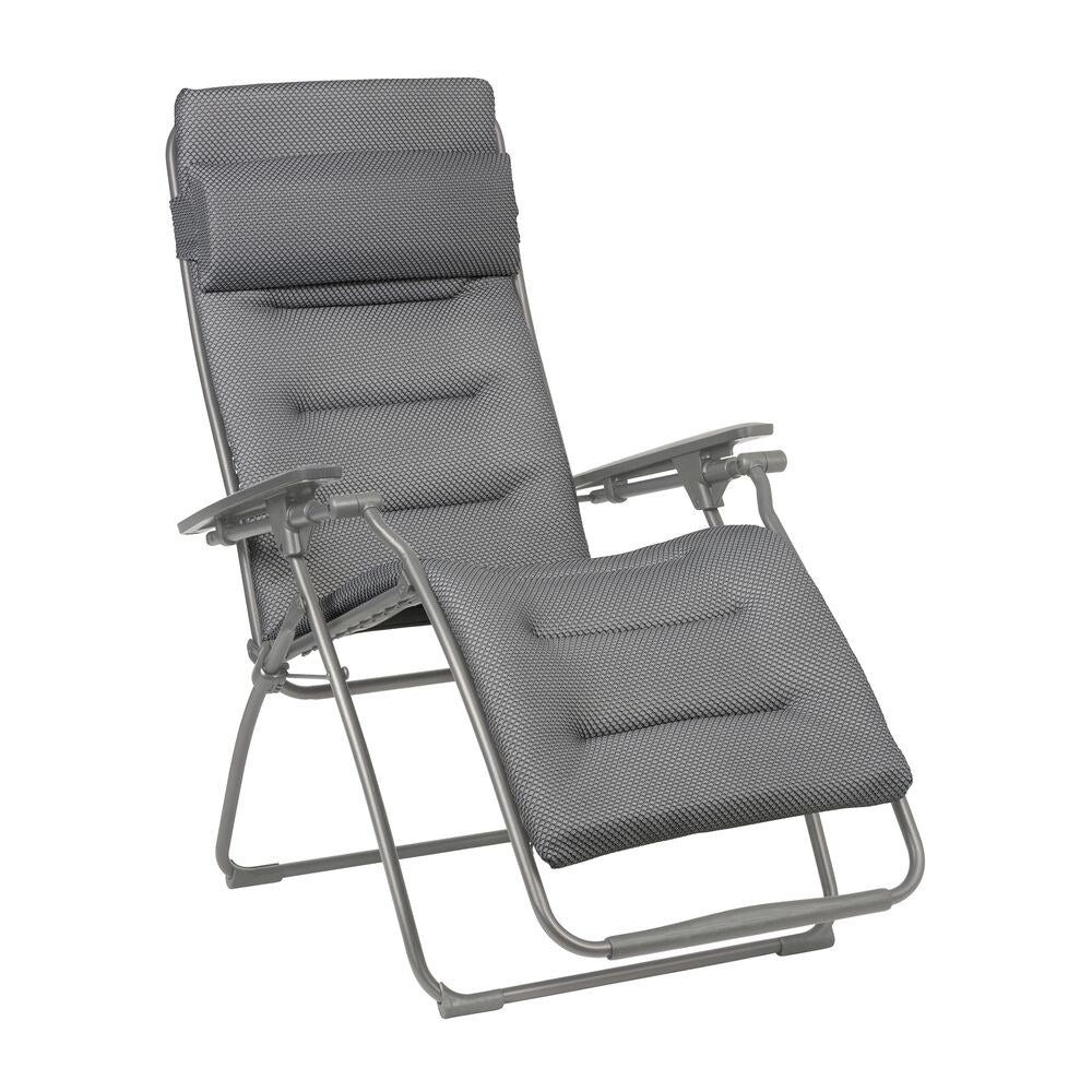 LAFUMA Relaxsessel Relax 803 mit Stahlrohrgestell in Titane, Armlehnen aus Kunstharz in Anthrazit und dreilagiger BeComfort-Polsterung in Silver