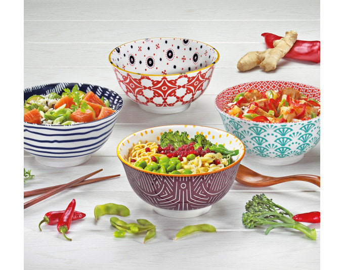 CILIO Bowl Amici Fächer Porzellan 850 ml ø 18x8 cm in Dekoriert präsentiert im Onlineshop von KAQTU Design AG. Schale ist von CILIO
