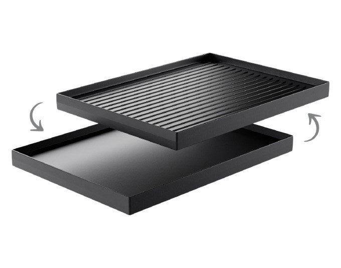 STÖCKLI Wende-Grillplatte für PizzaGrill 6 30.7x22.8x2.3 cm in Schwarz präsentiert im Onlineshop von KAQTU Design AG. Pizzagrill ist von STÖCKLI