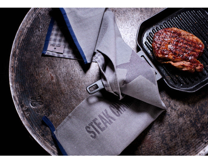 STEAK CHAMP Geschirrtücher, 2er-Set in Grau, 21, Blau präsentiert im Onlineshop von KAQTU Design AG. Geschirrtuch ist von STEAK CHAMP