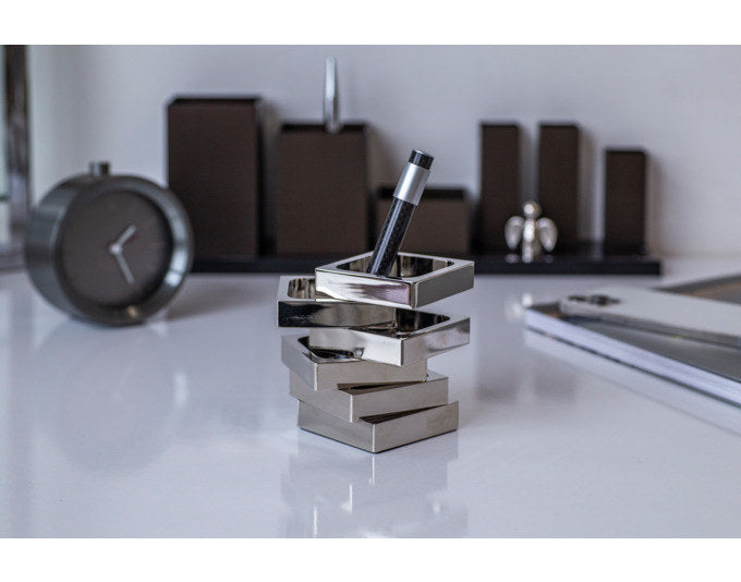 PHILIPPI Stifthalter Zick Zack in Chrom, Silber präsentiert im Onlineshop von KAQTU Design AG. Bürozubehör ist von PHILIPPI