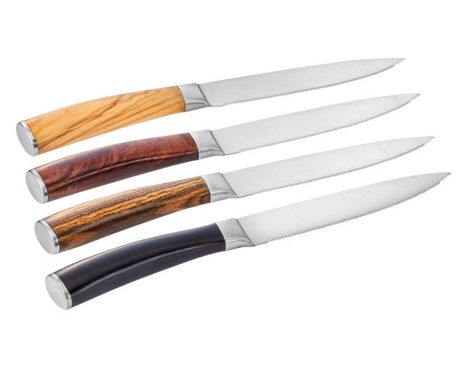 PHILIPPI Steakmesserset Garry 4tlg. in Chromstahl, Silber, Holzoptik, Braun, Schwarz präsentiert im Onlineshop von KAQTU Design AG. Steakmesser ist von PHILIPPI