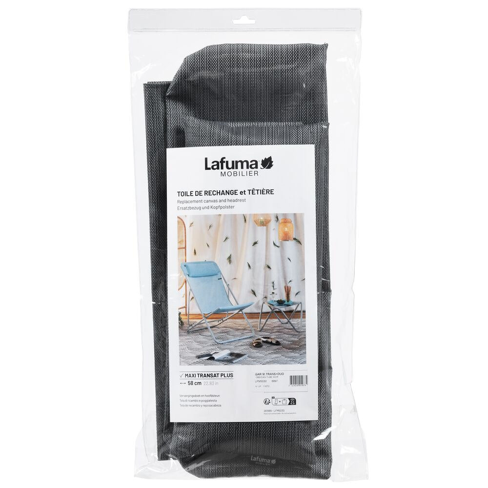 LAFUMA Ersatzbezugset Maxi Transat Plus Clip Batyline Duo Gris Obsidian 58 cm in Beige, Braun, Seigle präsentiert im Onlineshop von KAQTU Design AG. Outdoor Zubehör ist von LAFUMA