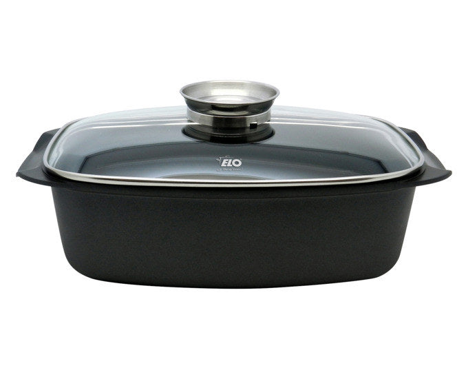 ELO Bräter mit Glasdeckel Elodur-Select PFAS-frei 4.6 l 40x22x11 cm in Schwarz präsentiert im Onlineshop von KAQTU Design AG. Bräter ist von ELO