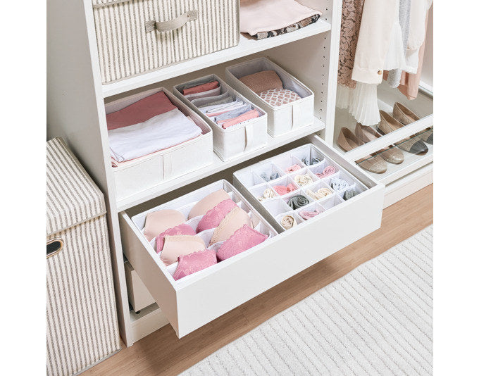 ZELLER Aufbewahrungsbox mit 6 Fächern Polyester/Vlies beige 30x30x11 cm in Beige, Braun präsentiert im Onlineshop von KAQTU Design AG. Aufbewahrungskisten ist von ZELLER PRESENT