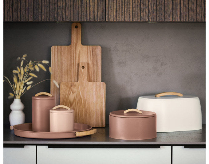 ZELLER Vorratsdose 2400 ml Metall mocca ø 21.5x14 cm in Mocca, Braun präsentiert im Onlineshop von KAQTU Design AG. Vorratsbehälter ist von ZELLER PRESENT