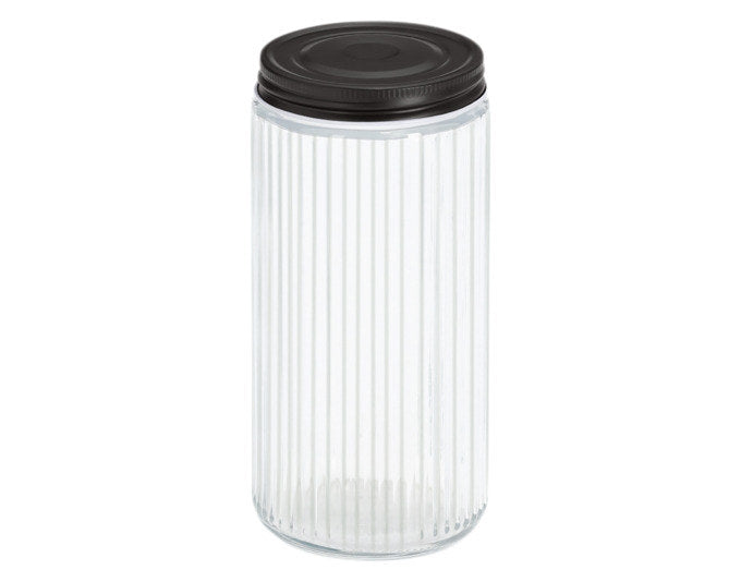 ZELLER Vorratsglas mit Metalldeckel schwarz 950 ml ø 9.3x19.5 cm in Transparent, Schwarz präsentiert im Onlineshop von KAQTU Design AG. Vorratsbehälter ist von ZELLER PRESENT