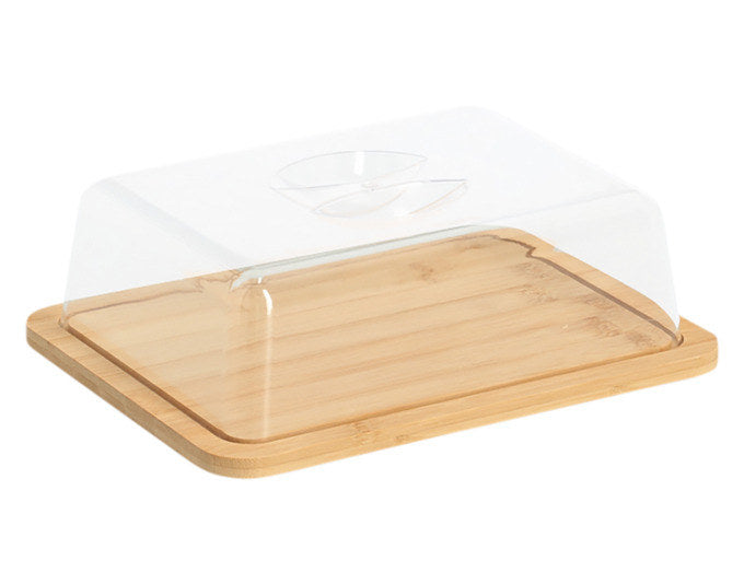 ZELLER Käseglocke mit Haube eckig Bambus Kunststoff 24x18.5x7.5 cm in Holzoptik, Braun präsentiert im Onlineshop von KAQTU Design AG. Käsezubehör ist von ZELLER PRESENT