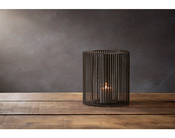 PHILIPPI Windlicht Oslo L ø 27x30 cm in Grau präsentiert im Onlineshop von KAQTU Design AG. Laterne ist von PHILIPPI