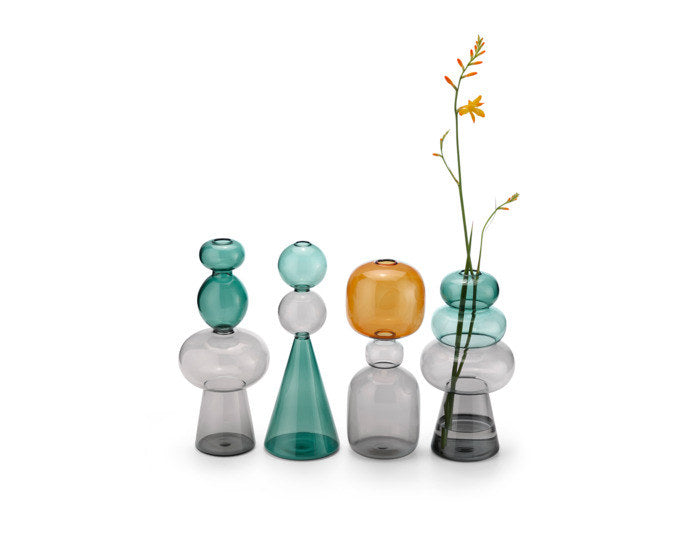 PHILIPPI Vase Curiosa Baum Glas ø 12x24 cm in Grün, Grau präsentiert im Onlineshop von KAQTU Design AG. Vase ist von PHILIPPI