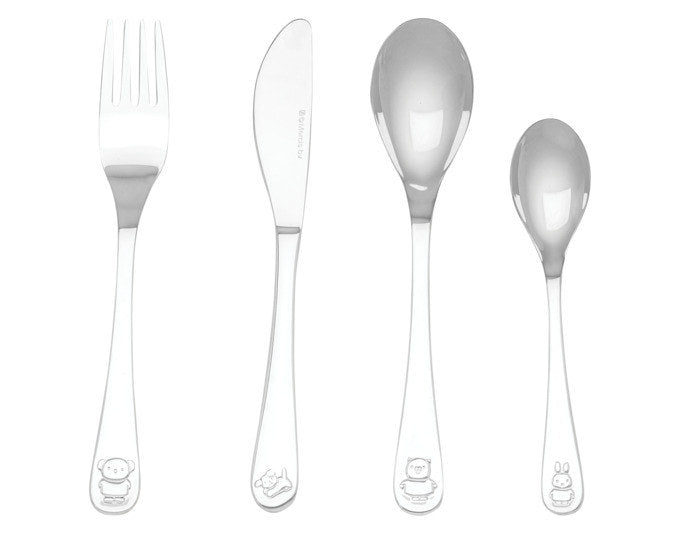 ZILVERSTAD Kinderbesteck Miffy Friends 4-teilig in Silber präsentiert im Onlineshop von KAQTU Design AG. Kinderbesteck ist von ZILVERSTAD
