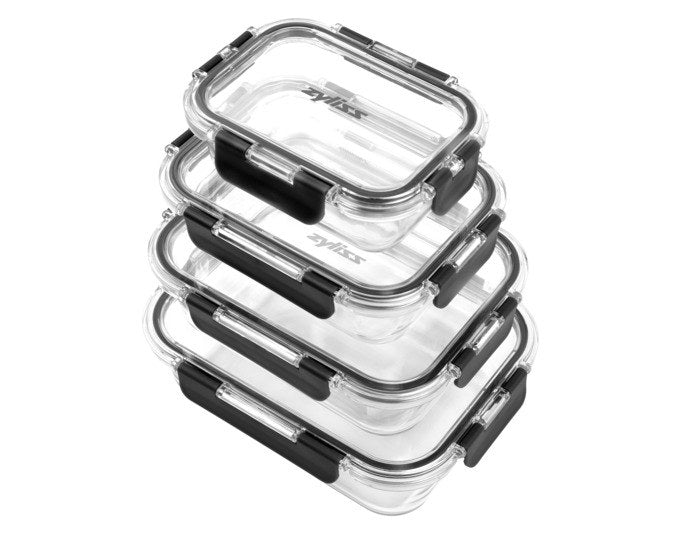 ZYLISS Vorratsbehälter Glas 4er Set in Grau, Transparent präsentiert im Onlineshop von KAQTU Design AG. Vorratsbehältersets ist von ZYLISS