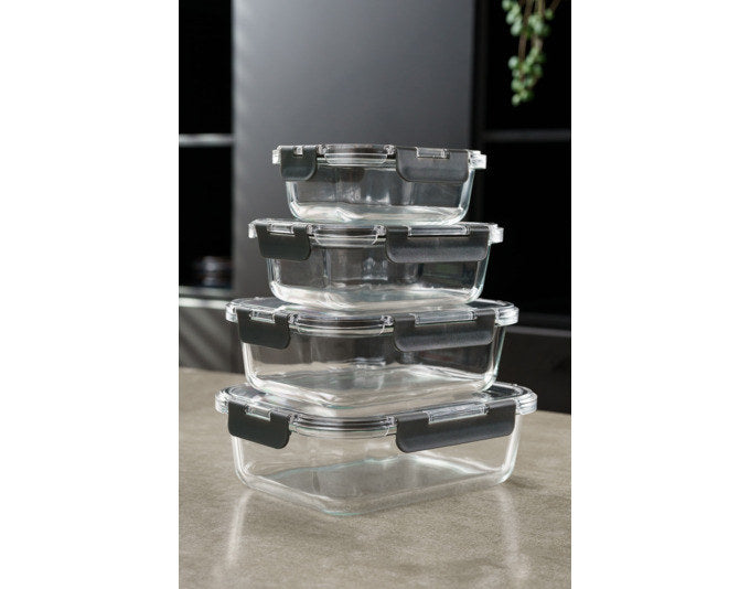ZYLISS Vorratsbehälter Glas 4er Set in Grau, Transparent präsentiert im Onlineshop von KAQTU Design AG. Vorratsbehältersets ist von ZYLISS