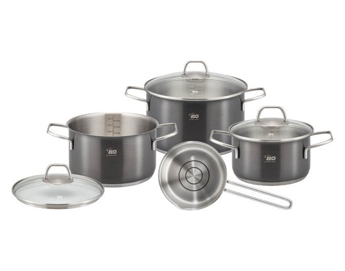 ELO Topfset Twice Select 4-teilig in Anthrazit, Grau präsentiert im Onlineshop von KAQTU Design AG. Kochtopfset ist von ELO