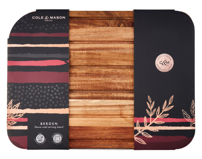 COLE&MASON Holzbrett Berden Akazie gross 46x34x2.5 cm in  präsentiert im Onlineshop von KAQTU Design AG. Grillzubehör ist von COLE & MASON