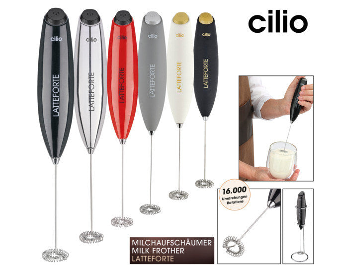 CILIO Milchschäumer Latteforte verchromt 23 cm in Silber präsentiert im Onlineshop von KAQTU Design AG. Milchschäumer ist von CILIO