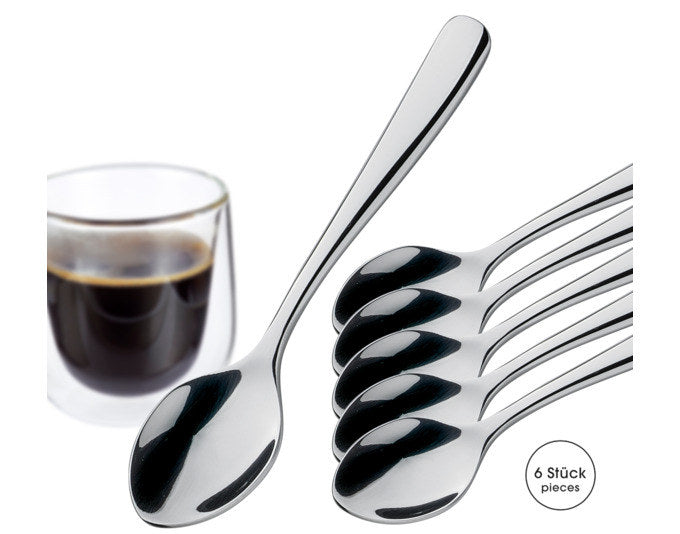 CILIO Espressolöffel Roma Set à 6 Stück 10.5 cm in Silber präsentiert im Onlineshop von KAQTU Design AG. Espressolöffel ist von CILIO
