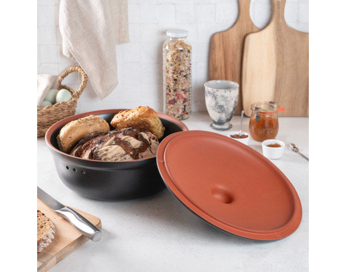 RÖMERTOPF Brottopf rund 4.5 l ø 30x18 cm schwarz in Schwarz präsentiert im Onlineshop von KAQTU Design AG. Brotkorb ist von RÖMERTOPF