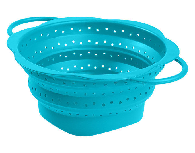 KOCHBLUME Faltsieb L 32x25x11.5 cm türkis in Türkis, Blau präsentiert im Onlineshop von KAQTU Design AG. Abschüttsieb ist von KOCHBLUME