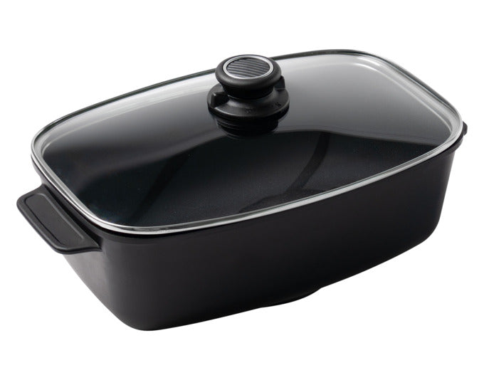 GASTROLUX Bräter EVO mit Glasdeckel Induktion 39x22x11.5 cm in  präsentiert im Onlineshop von KAQTU Design AG. Topf ist von GASTROLUX