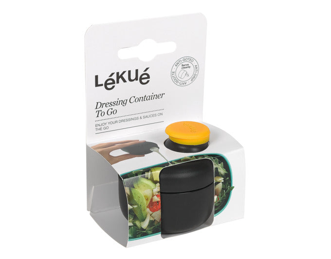 LÉKUÉ Salatsaucenbehälter To Go 50 ml schwarz in  präsentiert im Onlineshop von KAQTU Design AG. Salatzubehör ist von LEKUE