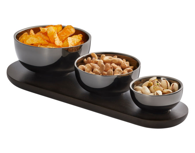 PHILIPPI Schalenset Trio 4tlg. schwarz 38x15.8x1.8 cm in  präsentiert im Onlineshop von KAQTU Design AG. Schale ist von PHILIPPI