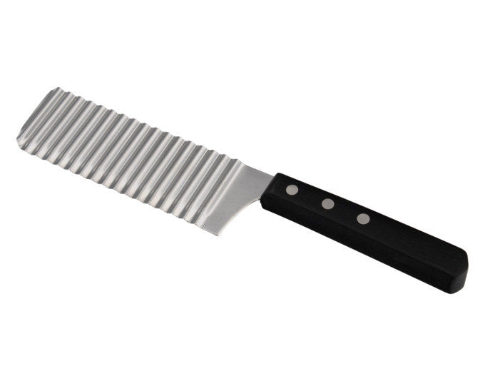 STRONGHOLD Wellen-Dekor Messer Klinge 12.5 cm in Schwarz, Silber präsentiert im Onlineshop von KAQTU Design AG. Küchenmesser ist von STRONGHOLD